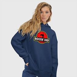 Толстовка оверсайз женская Rockin Dad, цвет: тёмно-синий — фото 2