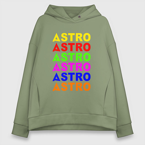 Женское худи оверсайз Astro color logo / Авокадо – фото 1