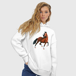 Толстовка оверсайз женская Хакнэ, цвет: белый — фото 2