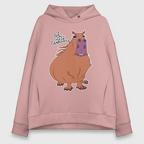 Женское худи оверсайз I dont have cannabis / Пыльно-розовый – фото 1