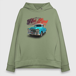 Толстовка оверсайз женская Пикап Chevrolet Apache 3100, цвет: авокадо