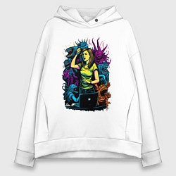 Толстовка оверсайз женская Офисные будни, цвет: белый