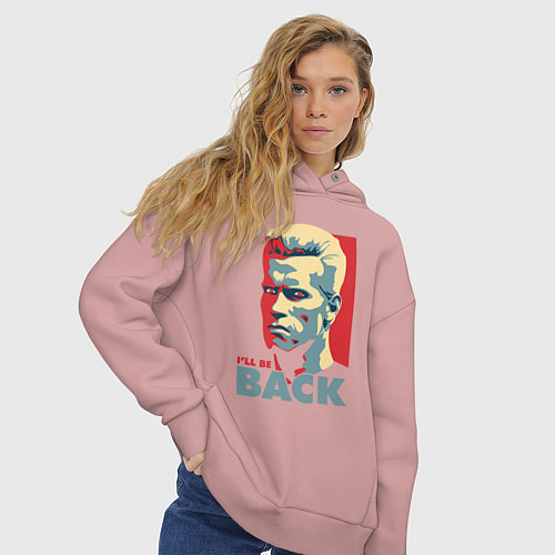 Женское худи оверсайз Терминатор арт / Пыльно-розовый – фото 3