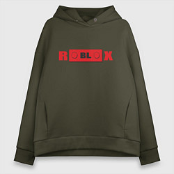 Толстовка оверсайз женская Roblox деталь, цвет: хаки