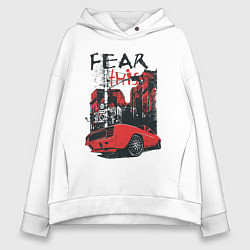 Толстовка оверсайз женская Fear this, цвет: белый