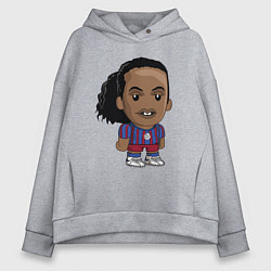 Толстовка оверсайз женская Ronaldinho Barcelona, цвет: меланж