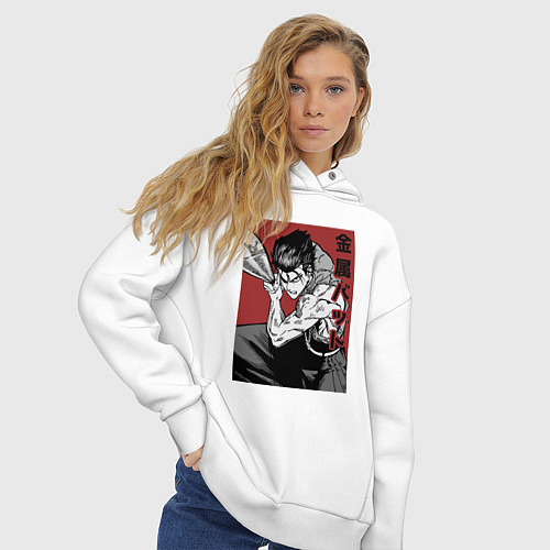 Женское худи оверсайз Стальная Бита / Белый – фото 3