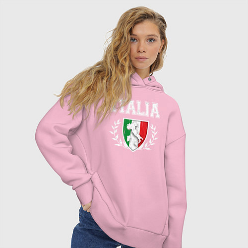 Женское худи оверсайз Italy map / Светло-розовый – фото 3