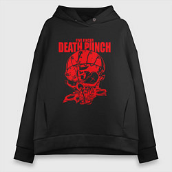Толстовка оверсайз женская Five Finger Death Punch череп, цвет: черный