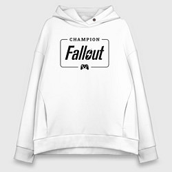 Женское худи оверсайз Fallout gaming champion: рамка с лого и джойстиком