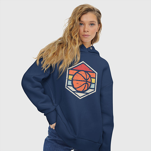 Женское худи оверсайз Basket Baller / Тёмно-синий – фото 3
