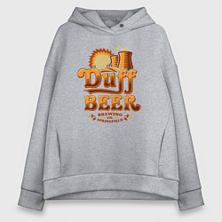 Толстовка оверсайз женская Duff beer brewing, цвет: меланж