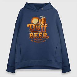 Толстовка оверсайз женская Duff beer brewing, цвет: тёмно-синий