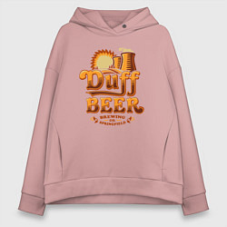 Толстовка оверсайз женская Duff beer brewing, цвет: пыльно-розовый