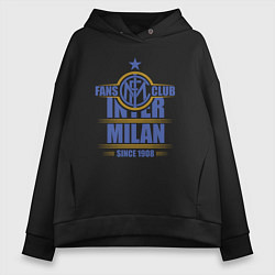 Толстовка оверсайз женская Inter Milan fans club, цвет: черный