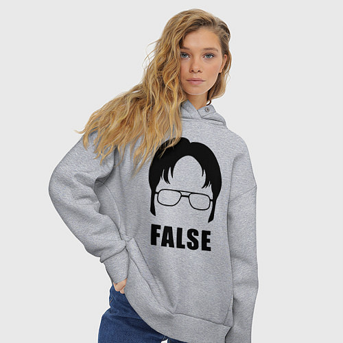 Женское худи оверсайз Дуайт Шрут / Меланж – фото 3