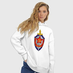 Толстовка оверсайз женская ВЧК КГБ, цвет: белый — фото 2
