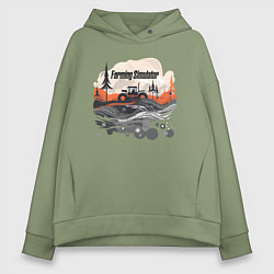 Толстовка оверсайз женская Farming Simulator - Vector flat, цвет: авокадо