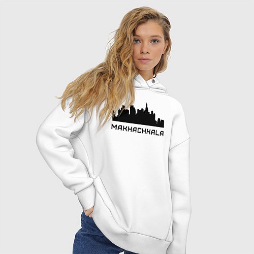 Женское худи оверсайз Makhachkala / Белый – фото 3