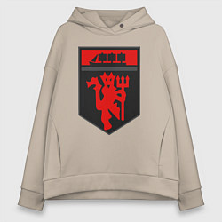 Толстовка оверсайз женская Manchester logo, цвет: миндальный