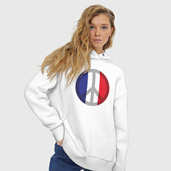 Толстовка оверсайз женская Peace France, цвет: белый — фото 2