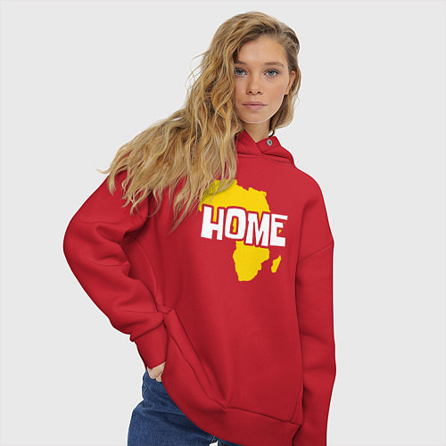 Женское худи оверсайз Африка дом / Красный – фото 3