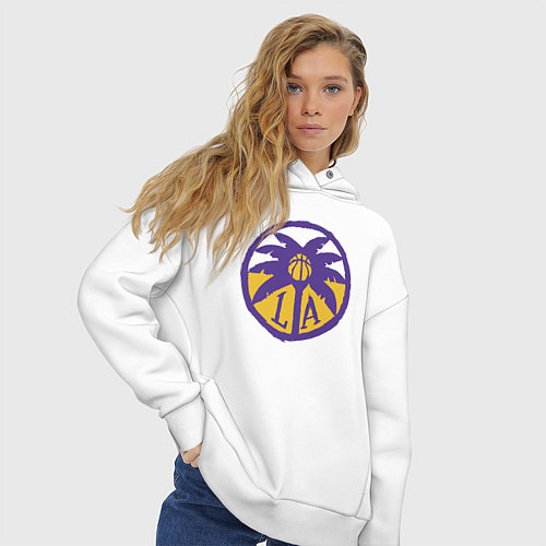 Женское худи оверсайз Lakers California / Белый – фото 3