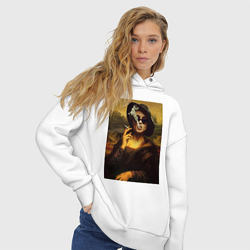 Женское худи оверсайз Мона Марла / Белый – фото 3