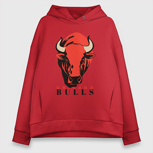 Женское худи оверсайз Chicago bull / Красный – фото 1