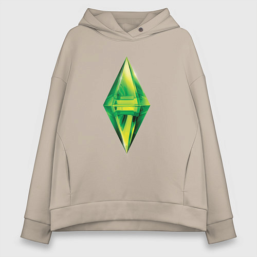 Женское худи оверсайз Знак персонажа Симс / Миндальный – фото 1