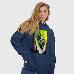 Толстовка оверсайз женская Музыка города 2 - Хуф и Ся, цвет: тёмно-синий — фото 2