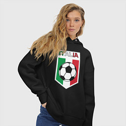 Толстовка оверсайз женская Футбол Италии, цвет: черный — фото 2