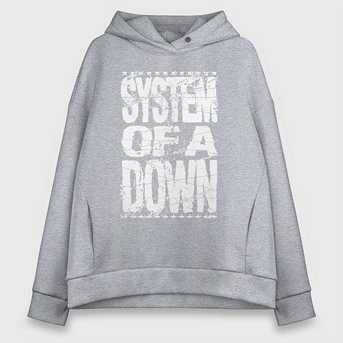 Женское худи оверсайз System of a down - stencil / Меланж – фото 1