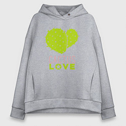 Толстовка оверсайз женская Cactus love, цвет: меланж