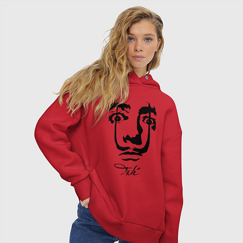 Женское худи оверсайз Dali face / Красный – фото 3