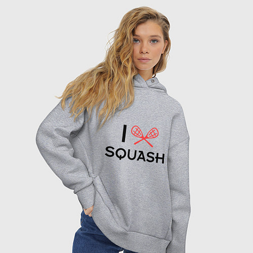 Женское худи оверсайз I Love Squash / Меланж – фото 3