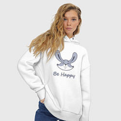Толстовка оверсайз женская Кролик be happy, цвет: белый — фото 2