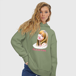 Толстовка оверсайз женская Lisa Blackpink, цвет: авокадо — фото 2