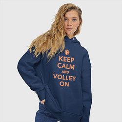 Толстовка оверсайз женская Keep calm and volley on, цвет: тёмно-синий — фото 2