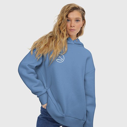 Женское худи оверсайз LDLC OL logo white / Мягкое небо – фото 3