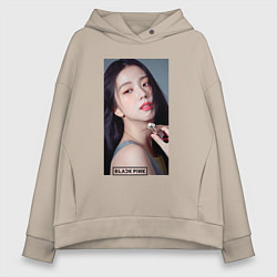 Толстовка оверсайз женская Kim Jisoo, цвет: миндальный