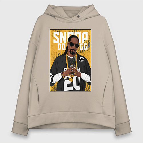 Женское худи оверсайз Snoop dogg с цепями / Миндальный – фото 1