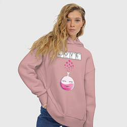 Толстовка оверсайз женская Химия любви - для нее, цвет: пыльно-розовый — фото 2