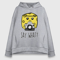 Толстовка оверсайз женская Cheese photographer, цвет: меланж