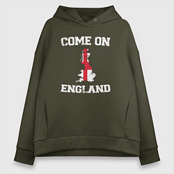 Толстовка оверсайз женская Come on England, цвет: хаки