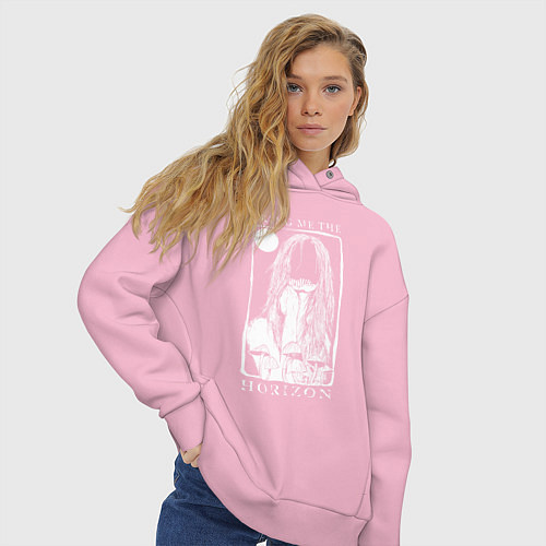 Женское худи оверсайз Bring Me the Horizon girl / Светло-розовый – фото 3