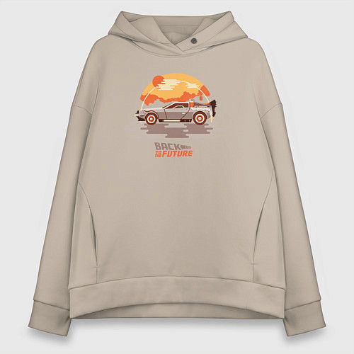Женское худи оверсайз Back to the future sun / Миндальный – фото 1