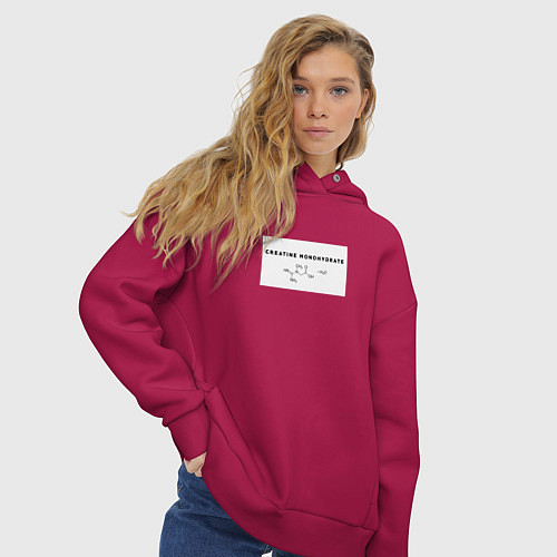 Женское худи оверсайз Креатин моногидрат / Маджента – фото 3