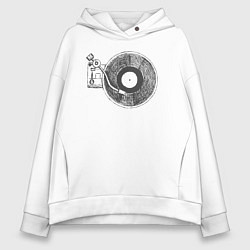 Толстовка оверсайз женская Vinyl style, цвет: белый