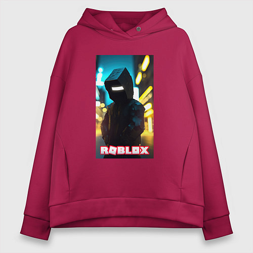 Женское худи оверсайз Roblox cyberpunk / Маджента – фото 1